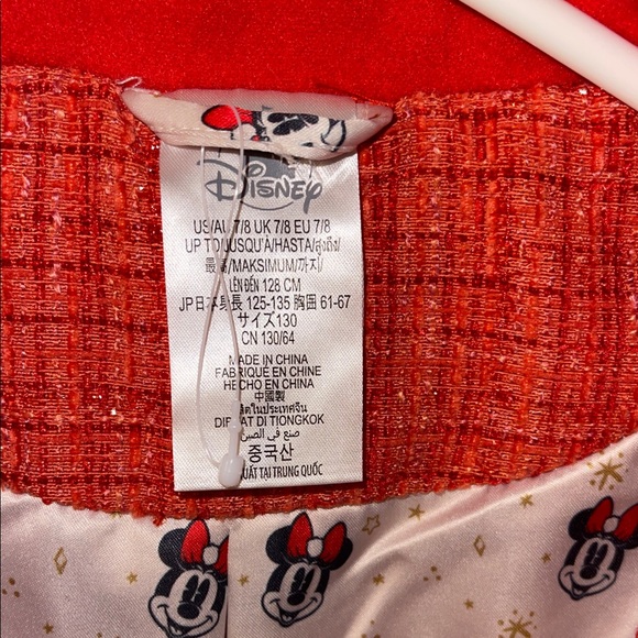 Vintage Orange Kids Disney Minnie Mouse tweed Peacoat. Size 7/8 - Picture 3 of 11